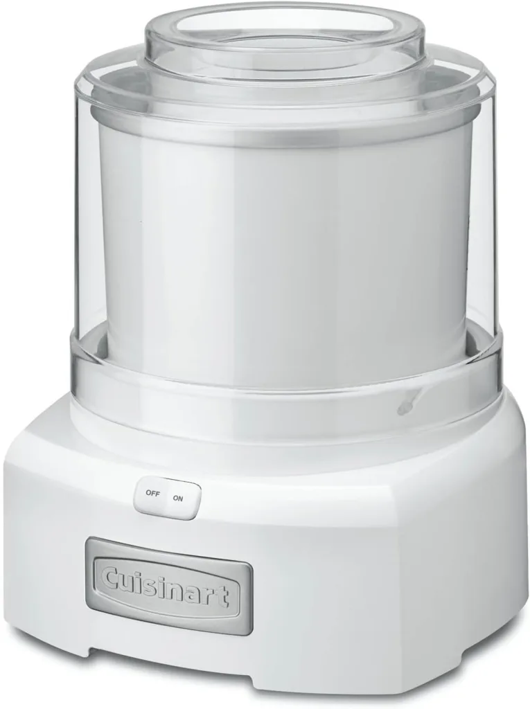 Cuisinart Ice Cream Maker Machine, 1.5 Quart Sorbet, Frozen Yogurt Maker, Double Insulated, White, ICE-21P1